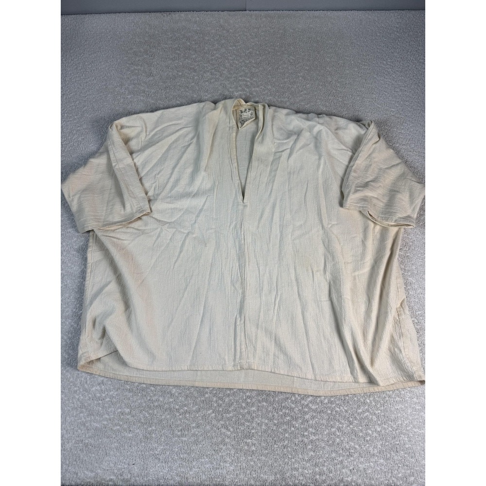 Miranda Bennett Studio Blouse Womens One Size White Kimono V Neck Top Relaxed‎